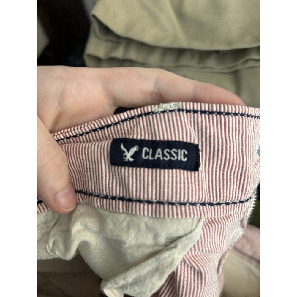VTG Y2K Size 36 American Eagle Outfitters Red White Striped Shorts Men’s Classic - Picture 7 of 8